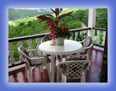 dine on the porch overlooking the harbor